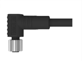 M5 vrouwelijke haakse unshield A-codering 4-pins PVC 1,0 m draad