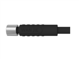 M5 vrouwelijk recht unshield A-codering 4-pins PVC 1,0 m draad