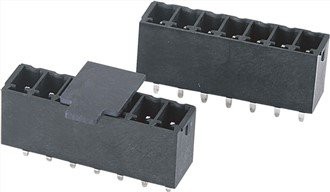 Verticale mannelijke connector voor hoge temperatuur. 3.5 mm steek