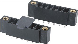 Verticale mannelijke connector voor hoge temperatuur. 3.81mm steek met flens